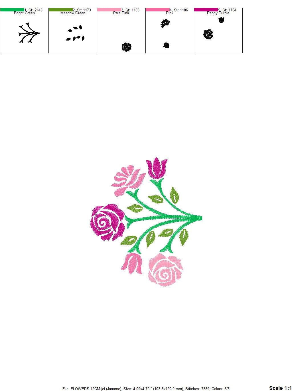 Roses embroidery designs - Kitchen Towel embroidery design machine embroidery pattern - Rose embroidery file - Flower embroidery pes hus jef