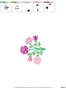 Roses embroidery designs - Kitchen Towel embroidery design machine embroidery pattern - Rose embroidery file - Flower embroidery pes hus jef