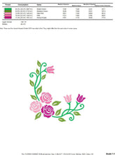 Cargar imagen en el visor de la galería, Rose embroidery designs - Flower embroidery design machine embroidery pattern - Roses corner embroidery file - instant download jef floral
