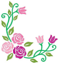 Cargar imagen en el visor de la galería, Rose embroidery designs - Flower embroidery design machine embroidery pattern - Roses corner embroidery file - instant download jef floral
