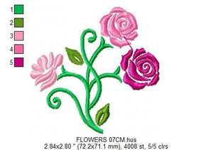 Roses embroidery designs - Flower embroidery design machine embroidery pattern - Floral embroidery file - instant embroidery download dst