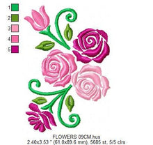 Charger l&#39;image dans la galerie, Roses embroidery designs - Flower embroidery design machine embroidery pattern - Floral embroidery file - instant embroidery download dst
