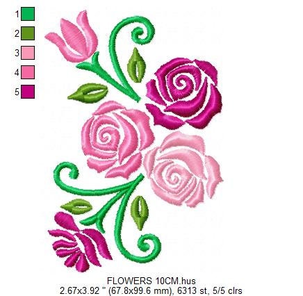 Roses embroidery designs - Flower embroidery design machine embroidery pattern - Floral embroidery file - instant embroidery download dst
