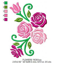 Charger l&#39;image dans la galerie, Roses embroidery designs - Flower embroidery design machine embroidery pattern - Floral embroidery file - instant embroidery download dst
