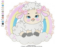 Load image into Gallery viewer, Sheep with rainbow embroidery design - Rainbow embroidery designs machine embroidery pattern - baby girl embroidery file newborn embroidery
