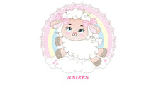 Laden Sie das Bild in den Galerie-Viewer, Sheep with rainbow embroidery design - Rainbow embroidery designs machine embroidery pattern - baby girl embroidery file newborn embroidery
