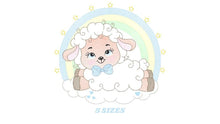 Cargar imagen en el visor de la galería, Sheep with rainbow embroidery design - Rainbow embroidery designs machine embroidery pattern - baby boy embroidery file newborn embroidery
