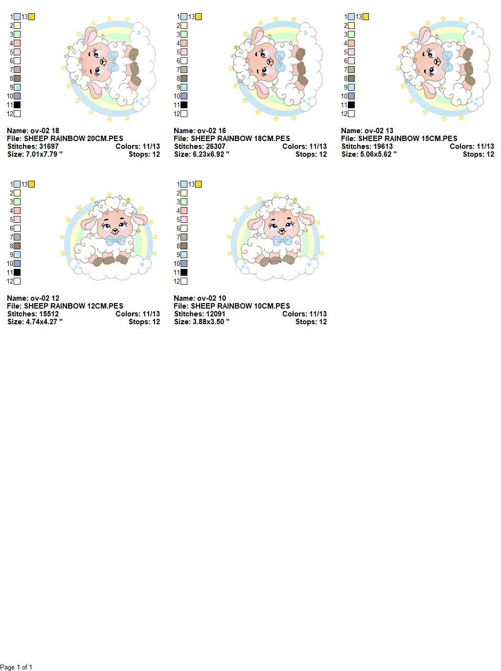 Sheep with rainbow embroidery design - Rainbow embroidery designs machine embroidery pattern - baby girl embroidery file newborn embroidery