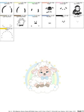 Load image into Gallery viewer, Sheep with rainbow embroidery design - Rainbow embroidery designs machine embroidery pattern - baby girl embroidery file newborn embroidery
