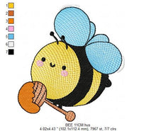 Load image into Gallery viewer, Bee embroidery design - Honey Bee embroidery designs machine embroidery pattern - Baby girl embroidery file - honey bee design pes jef hus
