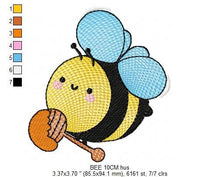 Cargar imagen en el visor de la galería, Bee embroidery design - Honey Bee embroidery designs machine embroidery pattern - Baby girl embroidery file - honey bee design pes jef hus
