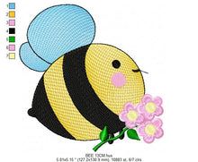 Load image into Gallery viewer, Bee embroidery design - Honey Bees embroidery designs machine embroidery pattern - Baby girl embroidery - honey bee design - Save the bees
