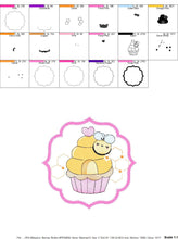 Laden Sie das Bild in den Galerie-Viewer, Bee embroidery design - Bee Cupcake embroidery designs machine embroidery pattern - Baby girl embroidery file - honey bee design frame pes
