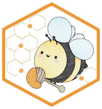 Load image into Gallery viewer, Bee embroidery design - Honey Bee embroidery designs machine embroidery pattern - Baby girl embroidery file - honey bee design pes jef hus
