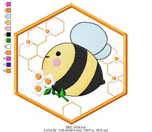 Laden Sie das Bild in den Galerie-Viewer, Bee embroidery design - Honey Bee embroidery designs machine embroidery pattern - Baby girl embroidery file - honey bee design pes jef hus
