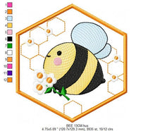 Load image into Gallery viewer, Bee embroidery design - Honey Bee embroidery designs machine embroidery pattern - Baby girl embroidery file - honey bee design pes jef hus
