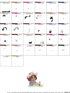 Cowgirl embroidery designs - Cowboy embroidery design machine embroidery pattern - Baby girl embroidery file - Farm cowboy hat wrangler