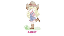 Laden Sie das Bild in den Galerie-Viewer, Cowgirl embroidery designs - Cowboy embroidery design machine embroidery pattern - Baby girl embroidery file - Farm cowboy hat wrangler
