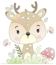 Cargar imagen en el visor de la galería, Deer embroidery design - Woodland Animal embroidery designs machine embroidery pattern - Newborn embroidery file - Baby girl embroidery
