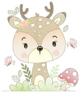 Deer embroidery design - Woodland Animal embroidery designs machine embroidery pattern - Newborn embroidery file - Baby girl embroidery