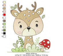 Laden Sie das Bild in den Galerie-Viewer, Deer embroidery design - Animal embroidery designs machine embroidery pattern - Florest embroidery file - Baby boy embroidery Woodland pes
