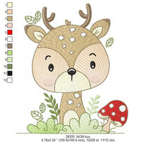 Laden Sie das Bild in den Galerie-Viewer, Deer embroidery design - Animal embroidery designs machine embroidery pattern - Florest embroidery file - Baby boy embroidery Woodland pes
