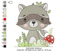 Cargar imagen en el visor de la galería, Raccoon embroidery designs - Animal embroidery design machine embroidery pattern - woodland embroidery file - Baby boy embroidery download
