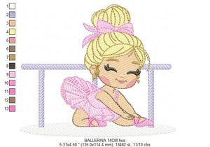 Ballerina embroidery designs - Ballet dancer embroidery design machine embroidery pattern - baby girl embroidery file - instant download jef