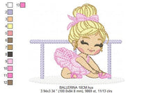 Charger l&#39;image dans la galerie, Ballerina embroidery designs - Ballet dancer embroidery design machine embroidery pattern - baby girl embroidery file - instant download jef
