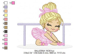 Ballerina embroidery designs - Ballet dancer embroidery design machine embroidery pattern - baby girl embroidery file - instant download jef