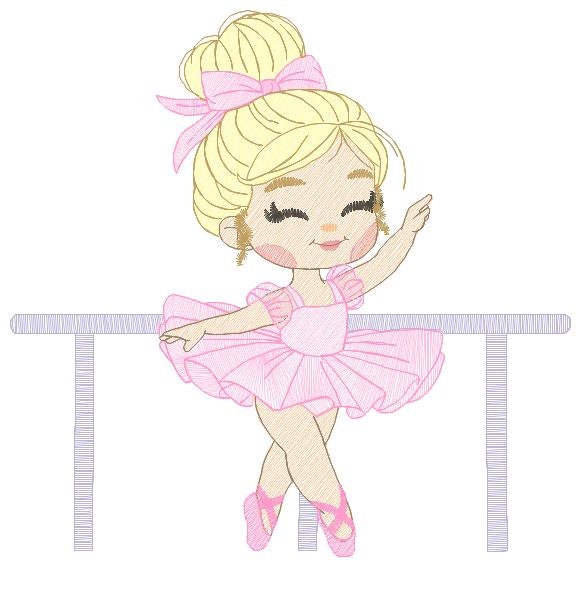 Ballerina embroidery designs - Ballet dancer embroidery design machine embroidery pattern - baby girl embroidery file - instant download pes