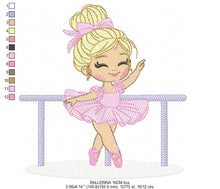 Charger l&#39;image dans la galerie, Ballerina embroidery designs - Ballet dancer embroidery design machine embroidery pattern - baby girl embroidery file - instant download pes
