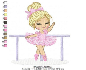 Ballerina embroidery designs - Ballet dancer embroidery design machine embroidery pattern - baby girl embroidery file - instant download pes