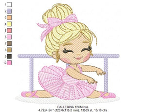 Ballerina embroidery designs - Ballet dancer embroidery design machine embroidery pattern - baby girl embroidery file - instant download hus