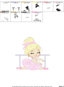 Ballerina embroidery designs - Ballet dancer embroidery design machine embroidery pattern - baby girl embroidery file - instant download hus