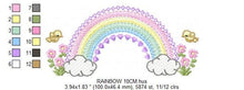 Charger l&#39;image dans la galerie, Rainbow embroidery design - Rainbow with clouds embroidery designs machine embroidery pattern - Baby girl embroidery file - digital download
