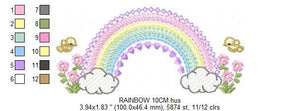 Rainbow embroidery design - Rainbow with clouds embroidery designs machine embroidery pattern - Baby girl embroidery file - digital download