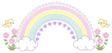 Load image into Gallery viewer, Rainbow embroidery design - Rainbow with clouds embroidery designs machine embroidery pattern - Baby girl embroidery file - digital download
