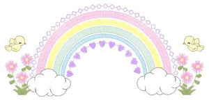 Rainbow embroidery design - Rainbow with clouds embroidery designs machine embroidery pattern - Baby girl embroidery file - digital download