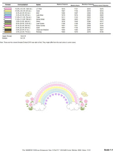 Rainbow embroidery design - Rainbow with clouds embroidery designs machine embroidery pattern - Baby girl embroidery file - digital download