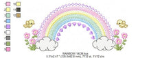 Cargar imagen en el visor de la galería, Rainbow embroidery design - Rainbow with clouds embroidery designs machine embroidery pattern - Baby girl embroidery file - digital download
