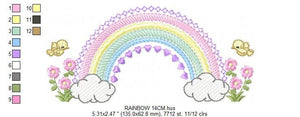 Rainbow embroidery design - Rainbow with clouds embroidery designs machine embroidery pattern - Baby girl embroidery file - digital download