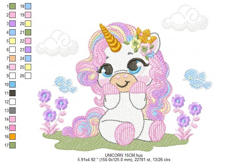 Unicorn embroidery designs - Baby Girl embroidery design machine embroidery pattern - Unicorns embroidery file - Fairy tale magical Fantasy
