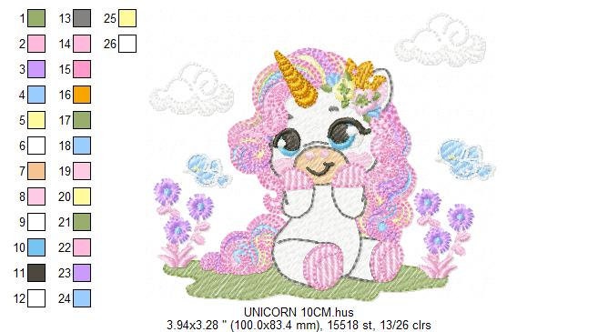 Unicorn embroidery designs - Baby Girl embroidery design machine embroidery pattern - Unicorns embroidery file - Fairy tale magical Fantasy