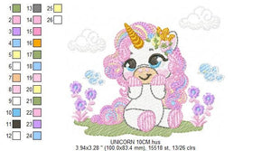 Unicorn embroidery designs - Baby Girl embroidery design machine embroidery pattern - Unicorns embroidery file - Fairy tale magical Fantasy