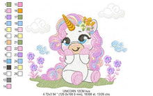 Cargar imagen en el visor de la galería, Unicorn embroidery designs - Baby Girl embroidery design machine embroidery pattern - Unicorns embroidery file - Fairy tale magical Fantasy
