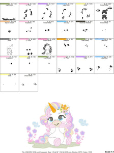 Unicorn embroidery designs - Baby Girl embroidery design machine embroidery pattern - Unicorns embroidery file - Fairy tale magical Fantasy