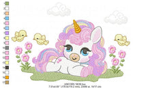 Cargar imagen en el visor de la galería, Unicorn embroidery designs - Baby Girl embroidery design machine embroidery pattern - Fairy tale magical Fantasy - instant download pes jef
