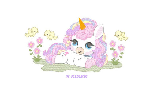 Unicorn embroidery designs - Baby Girl embroidery design machine embroidery pattern - Fairy tale magical Fantasy - instant download pes jef