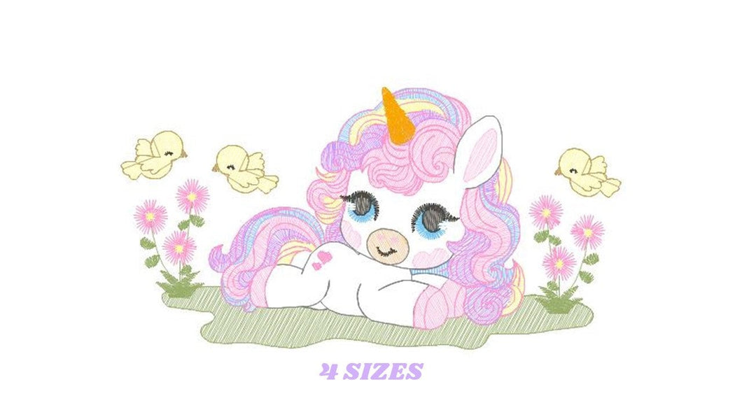 Unicorn embroidery designs - Baby Girl embroidery design machine embroidery pattern - Fairy tale magical Fantasy - instant download pes jef